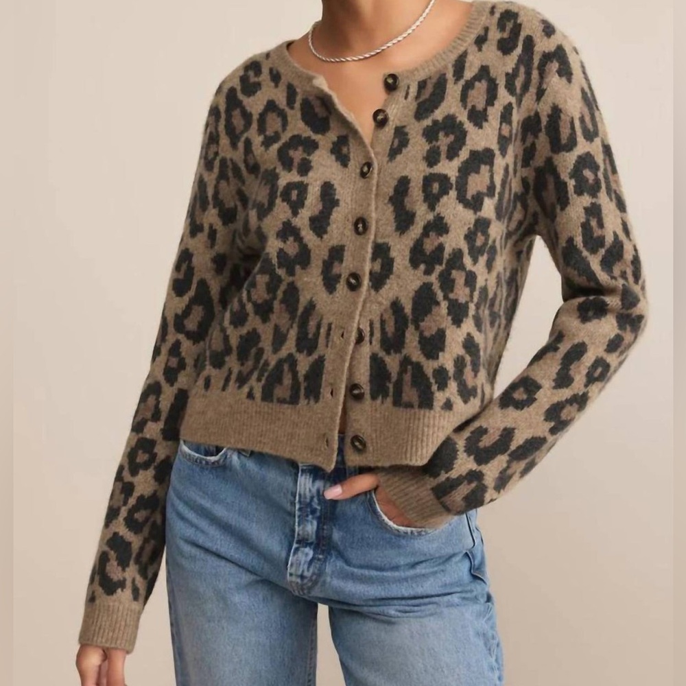 NWT Z Supply Outlook Leopard Cardigan Sweater